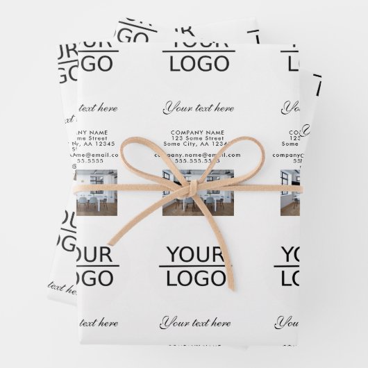 Hinzufügen eines Logos mit der Werbeaktion für ben Geschenkpapier Set (Beispiel)