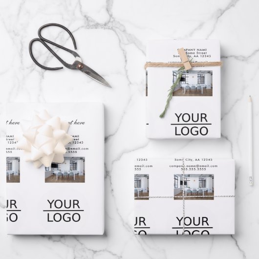 Hinzufügen eines Logos mit der Werbeaktion für ben Geschenkpapier Set (Vorderseite)