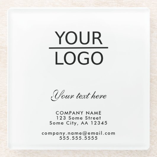 Hinzufügen eines Logos mit einer benutzerdefiniert Glasuntersetzer (Vorderseite)