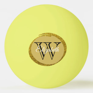 Hinzufügen eines Namens Monogram Gold Black Oval Tischtennisball