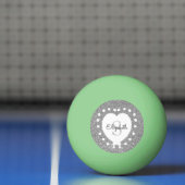 Hinzufügen eines Namens Monogram Silver Glitzer Wh Tischtennisball (Netto)