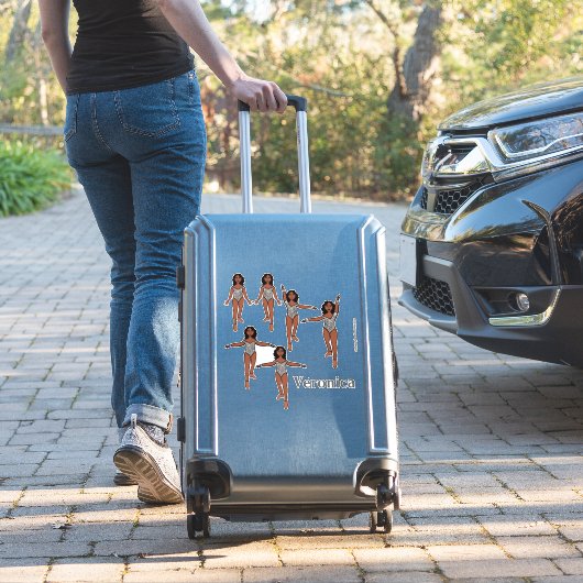 Hinzufügen eines Namens-Tänzeraufklebers Silver An Aufkleber (Koffer Insitu)