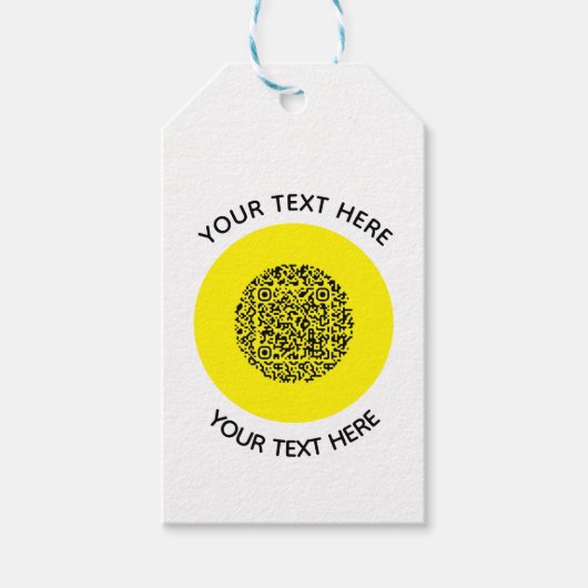 Hinzufügen eines QR-Code-Textscans Minimal Geschenkanhänger (Vorderseite)