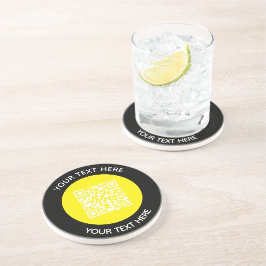 Hinzufügen eines QR-Code-Textscans Minimal Getränkeuntersetzer (Seite)