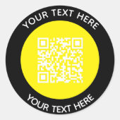 Hinzufügen eines QR-Code-Textscans Minimal Runder Aufkleber (Vorderseite)