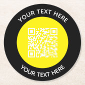 Hinzufügen eines QR-Code-Textscans Minimal Runder Pappuntersetzer (Vorderseite)