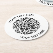 Hinzufügen eines QR-Code-Textscans Minimal Runder Pappuntersetzer (Angewinkelt)