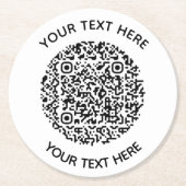 Hinzufügen eines QR-Code-Textscans Minimal Runder Pappuntersetzer (Vorderseite)