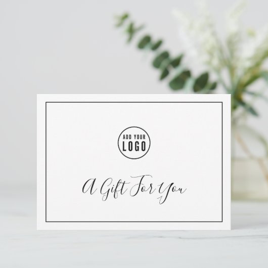 Hinzufügen eines schwarzen Grenz-Geschenkgutschein (Stehend Vorderseite)