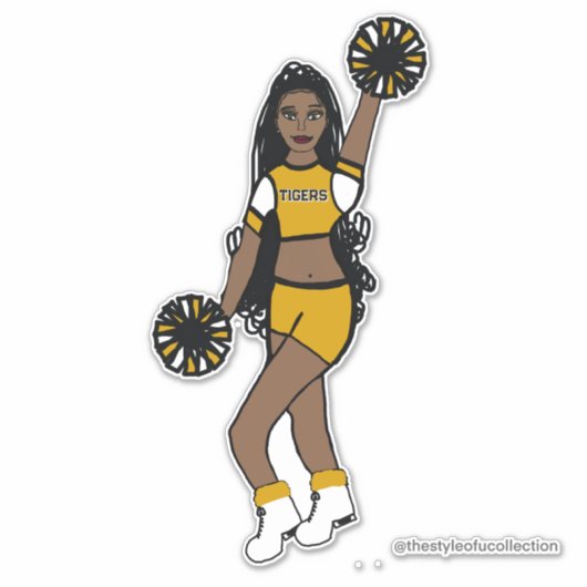 Hinzufügen eines Team-Aufklebers Gelb/Weiß/ Schwar Aufkleber (Vorderseite)