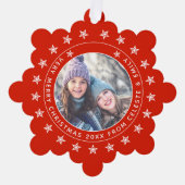 Hinzufügen Foto & Name Mutter Tochter Frohe Weihna Ornament Karte (Vorderseite)