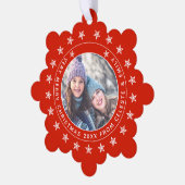 Hinzufügen Foto & Name Mutter Tochter Frohe Weihna Ornament Karte (Linke Ecke)