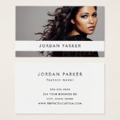 Hinzufügen Foto trendy Mode Modell, weiße Visitenk (Vorne & Hinten)