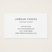 Hinzufügen Foto trendy Mode Modell, weiße Visitenk (Rückseite)