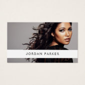 Hinzufügen Foto trendy Mode Modell, weiße Visitenk (Vorderseite)