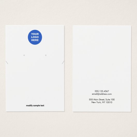 Hinzufügen Ihrer Logo-Netzwerkkarte und der Earrin (Vorne & Hinten)