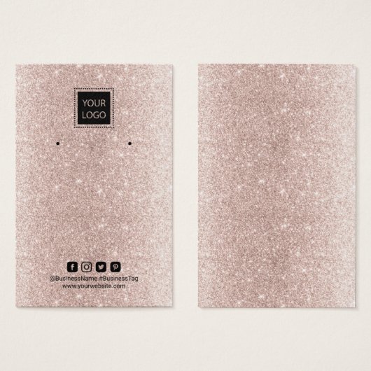 Hinzufügen Ihrer Logo-Rose Gold-Glitzer-Gewinnanze (Vorne & Hinten)