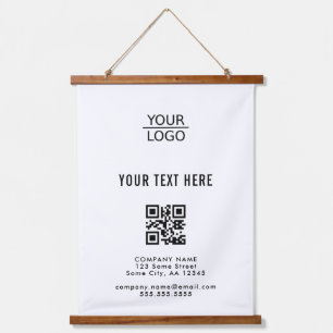 Hinzufügen Ihrer QR-Logo-Werbeaktion Wandteppich Mit Holzrahmen