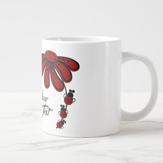 Hinzufügen Ihrer Text Ladybug Geschenk Jumbo-Tasse (Rechts)