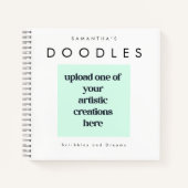 Hinzufügen Ihrer Zeichnungen Kunstwerk Doodle Name Notizblock (Vorderseite)