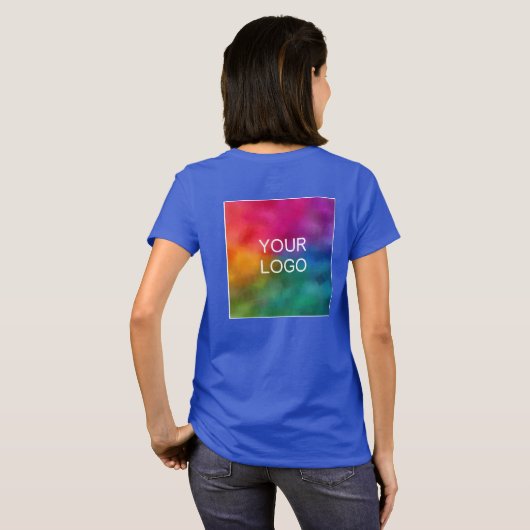 Hinzufügen Ihres Business-Logos Elegante Deep Roya T-Shirt (Schwarz voll)