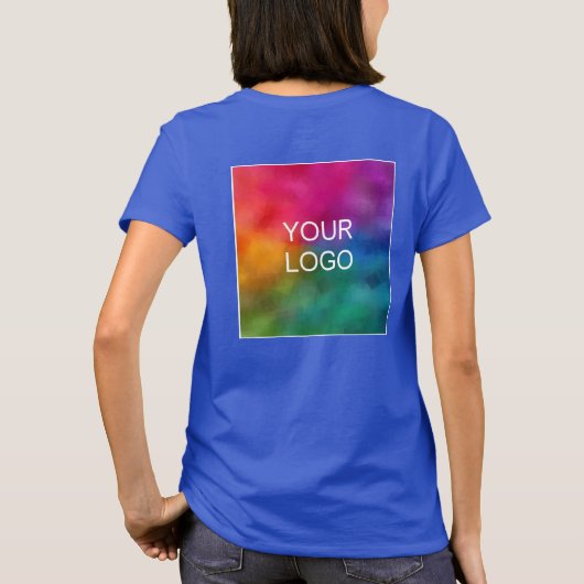 Hinzufügen Ihres Business-Logos Elegante Deep Roya T-Shirt (Rückseite)