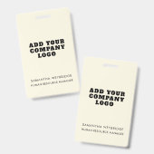 Hinzufügen Ihres Firmenlogos Einfache Mitarbeiter Ausweis (Vorder- & Rückseite)