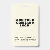 Hinzufügen Ihres Firmenlogos Einfache Mitarbeiter Ausweis (Rückseite)