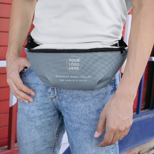 Hinzufügen Ihres Firmenlogos l Dusty Blue Werbung Bauchtasche