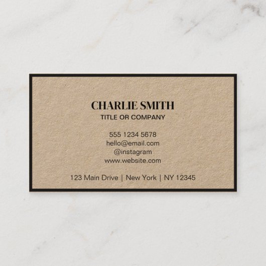 Hinzufügen Ihres Firmenlogos l Moderne, rustikale, Visitenkarte (Rückseite)