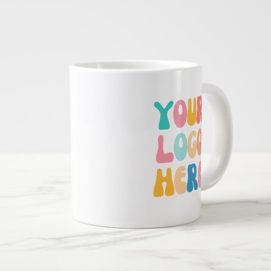 Hinzufügen Ihres Firmenlogos Moderne Minimal einfa Jumbo-Tasse (Vorderseite Rechts)