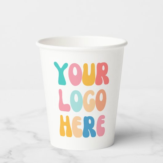 Hinzufügen Ihres Firmenlogos Moderne Minimal einfa Pappbecher (Rückseite)