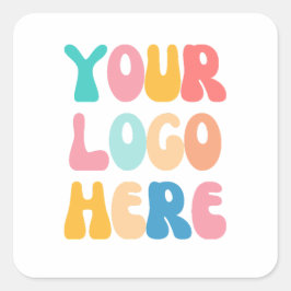 Hinzufügen Ihres Firmenlogos Moderne Minimal einfa Quadratischer Aufkleber