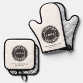 Hinzufügen Ihres Firmenlogos und der Website-Gesel Ofenhandschuh & Topflappen-Set (Vorderseite/Rückseite)