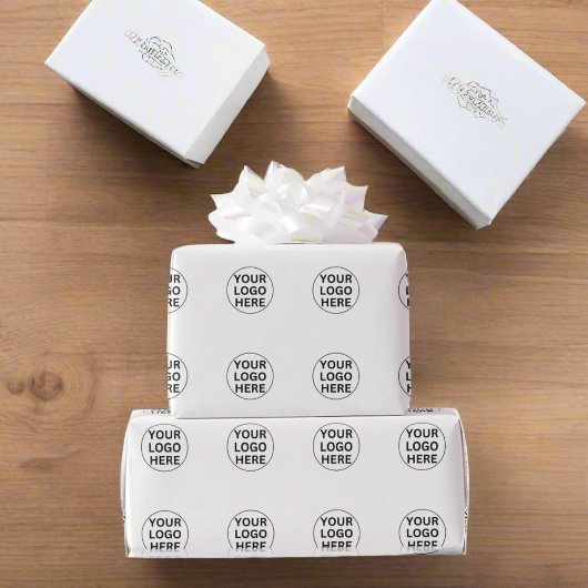 Hinzufügen Ihres Firmenlogos und der Werbung mit w Geschenkpapier