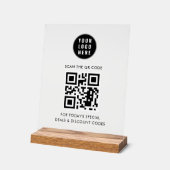 Hinzufügen Ihres Firmenlogos und QR-Codes Acrylschild (Winkel)