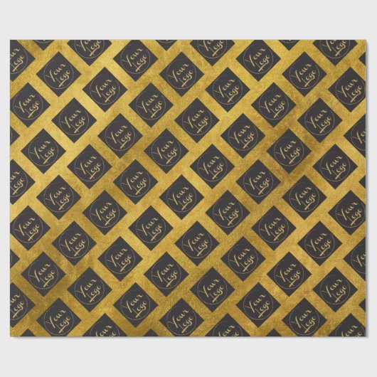 Hinzufügen Ihres Firmenlogos zu Gold Wrapping Pape Geschenkpapier (Flach)