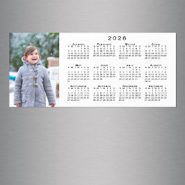 Hinzufügen Ihres Fotos 2026 Kalender Weißes Magnet