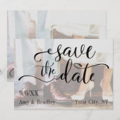 Hinzufügen Ihres Fotos, Elegantes Skript, Save the Date (Vorne/Hinten)