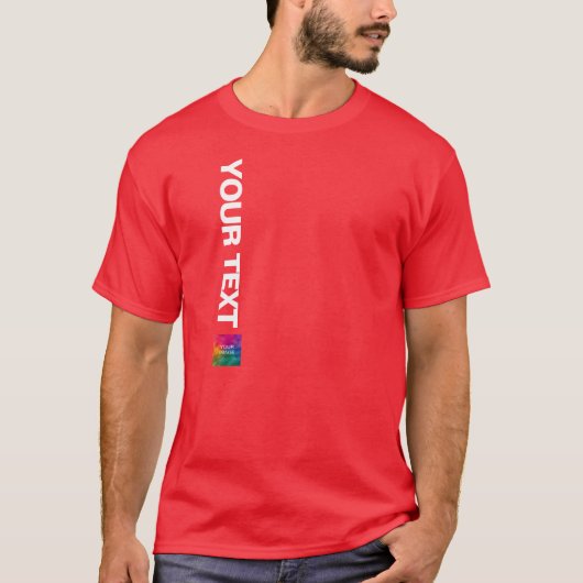 Hinzufügen Ihres Fotos oder Logos Red Template Mäu T-Shirt (Vorderseite)