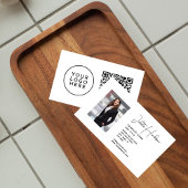 Hinzufügen Ihres Fotos QR White Einfach Beruflich Visitenkarte