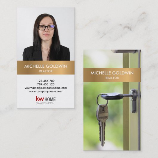 Hinzufügen Ihres Fotos und Logos Real Anwesen Beru Visitenkarte (Vorne/Hinten)