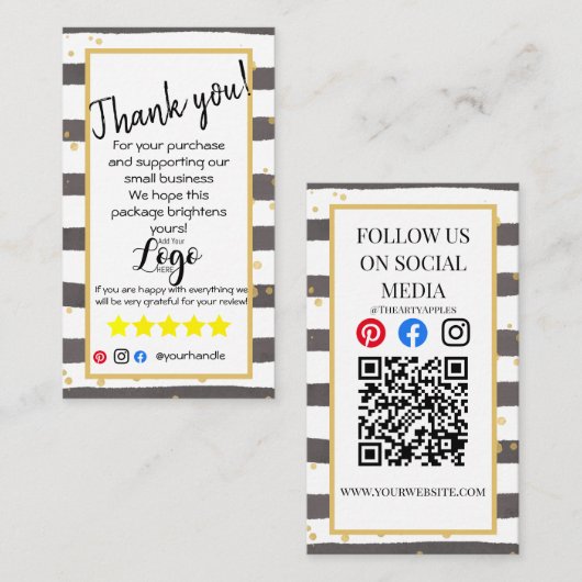 Hinzufügen IHRES LOGO danke Ihnen, die Einsteckkar Visitenkarte (Vorne/Hinten)