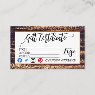 Hinzufügen IHRES LOGO-Geschenkgutschein-Marketing Visitenkarte