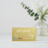 Hinzufügen IHRES LOGO-Geschenkgutschein-Marketings Visitenkarte (Stehend Vorderseite)