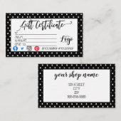 Hinzufügen IHRES LOGO-Geschenkgutschein-Marketings Visitenkarte (Vorne/Hinten)