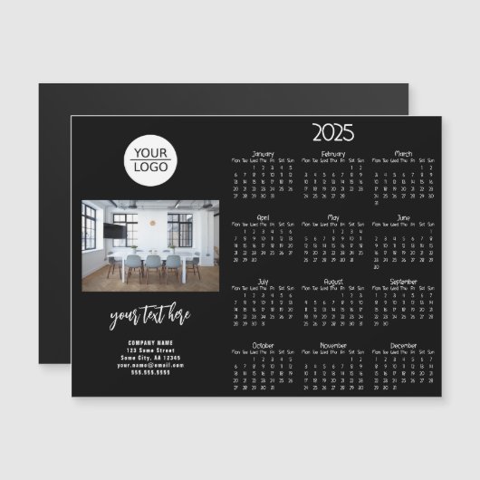 Hinzufügen Ihres Logos 2025 Calendar Company Foto Magnetkarte (Vorne/Hinten)