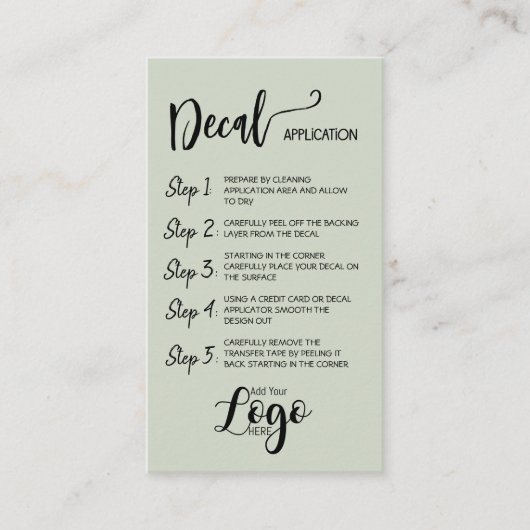 Hinzufügen Ihres Logos - Desktop-Pflegekarten für Visitenkarte (Vorderseite)