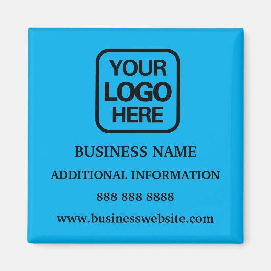 Hinzufügen Ihres Logos Einfach Berufliches Sky Blu Magnet (Vorne)