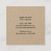 Hinzufügen Ihres Logos einfach rustikal Quadratische Visitenkarte (Rückseite)